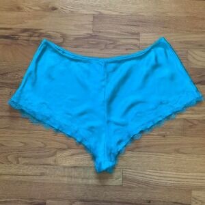 Teal Satin Micro PJ Shorts Victoria's Secret Size XL Mermaid Sirencore Y2K